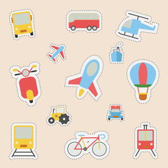 set of sticker with transport