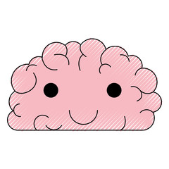 comic brain kawaii character vector illustration design