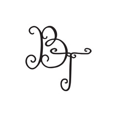 Handwritten monogram BT icon