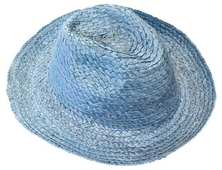 chapeau de paille bleue 