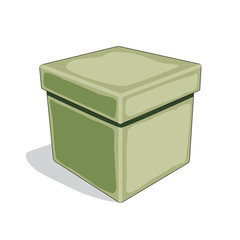 Green vintage box isolated on white background. Vector design element.