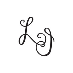 Handwritten monogram LI icon