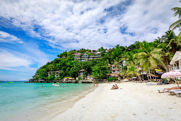 Diniwid beach view, white-sand beach in Boracay Island in the Philippine