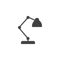 Desk Lamp icon vector, filled flat sign, solid pictogram isolated on white. Table lamp symbol, logo illustration.