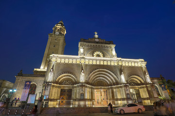 Fototapeta na wymiar Manila Cathedral located in the Intramuros district of Manila