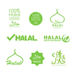 Collection of halal logo or symbol 