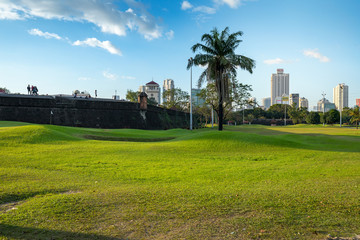 Obraz premium Part of the Intramuros Golf Club in Intramuros district of Manila, Philippines