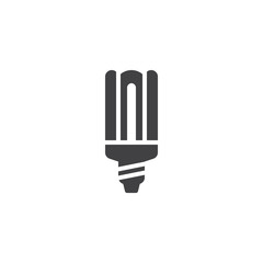 Energy saving light bulb icon vector, filled flat sign, solid pictogram isolated on white. Eco powersave lamp symbol, logo illustration.