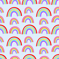 Vector Rainbow Pattern Design, hand drawn lovely, cute contemporary seamless background and print for kids and babies cloth design