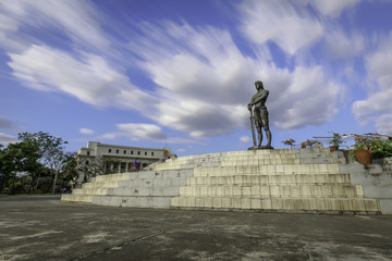 The Statue of the Sentinel of Freedom (Lapu Lapu Monument) in Rizal Park at the center of the...
