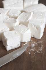 White homemade marshmallow