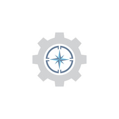 Compass Gear Logo Icon Design