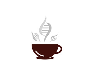 Dna Coffee Icon Logo Design Element