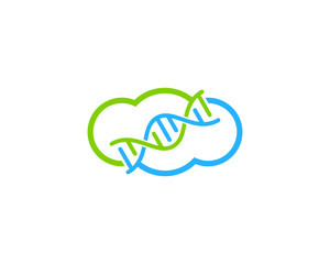 Dna Cloud Icon Logo Design Element