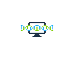 Dna Computer Icon Logo Design Element