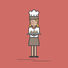 Illustration of bakery shop set