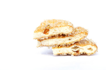 Stack biscuit cracker isolated on white background for snack foods