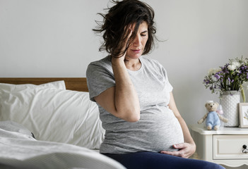 Pregnant woman with a headache