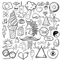 Illustration set of feminine icons