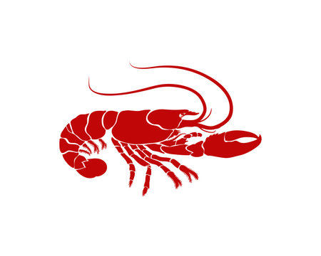 Cooking Seafood Red Lobster for Restaurant Illustration Symbol Logo Vector