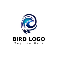 abstract circle bird eagle head logo