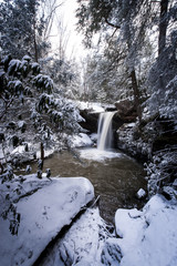 Winter, Snowy Waterfall - Flat Lick Falls - Kentucky
