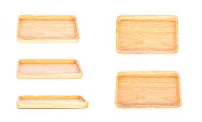 Wooden Tray on White background