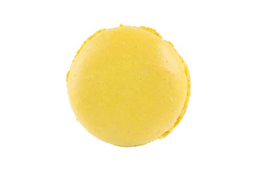 macaron yellow cookies, on white background