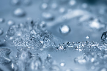 abstract close up ice and Cold water drops texture