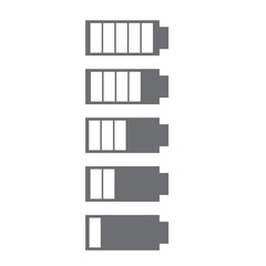 Vector battery icon. Charge from high to low. plug and lightning icon