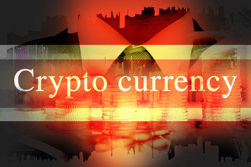 Crypto currency in a double exposure.