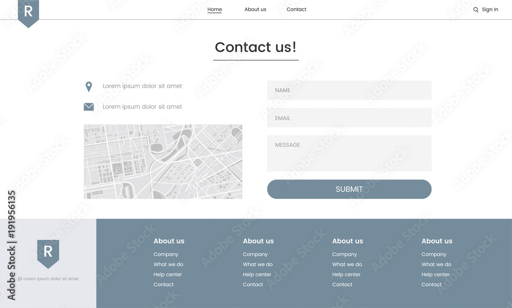 Wall mural illustration of website elements for web design