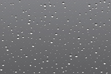  Realistic misted glass, rain bubble water vapor in window. Vector illustration.