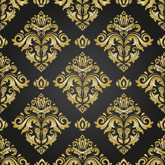 Orient vector classic pattern. Seamless abstract background with vintage golden elements. Orient background