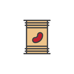 Canned beans filled outline icon, line vector sign, linear colorful pictogram isolated on white. Preserved food symbol, logo illustration. Pixel perfect vector graphics