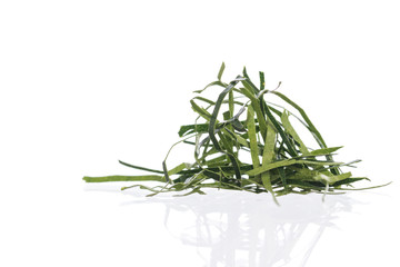 Sliced Bergamot leaf isolated on white