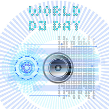 World DJ Day. Abstract vector DJ, radio, music