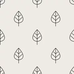 Wallpaper murals Geometric leaves Seamless pattern background. Abstract and Classical concept. Geometric creative design stylish theme. Illustration vector. Black and white color. Leaf shape for Nature and Environment day