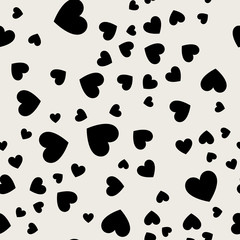 Seamless pattern background. Abstract and Modern concept. Geometric creative design stylish theme. Illustration vector. Black and white color. Heart shape for Valentines day and wedding events