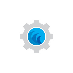 Wave Gear Logo Icon Design