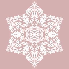 Elegant vector white ornament in classic style. Abstract traditional pattern with oriental elements. Classic vintage pattern