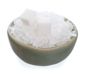 White rock sugar isolated on white