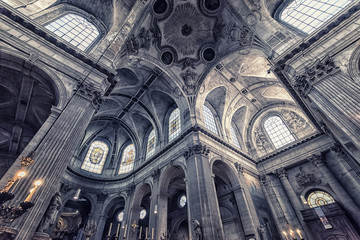 The ceiling of the Saint-Sulpice church in Paris - obrazy, fototapety, plakaty