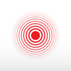 Pain circle. Red ring, symbol of pain.