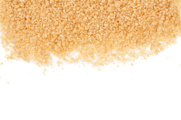 brown sugar isolated on white background with copy space for your text. Top view. Flat lay
