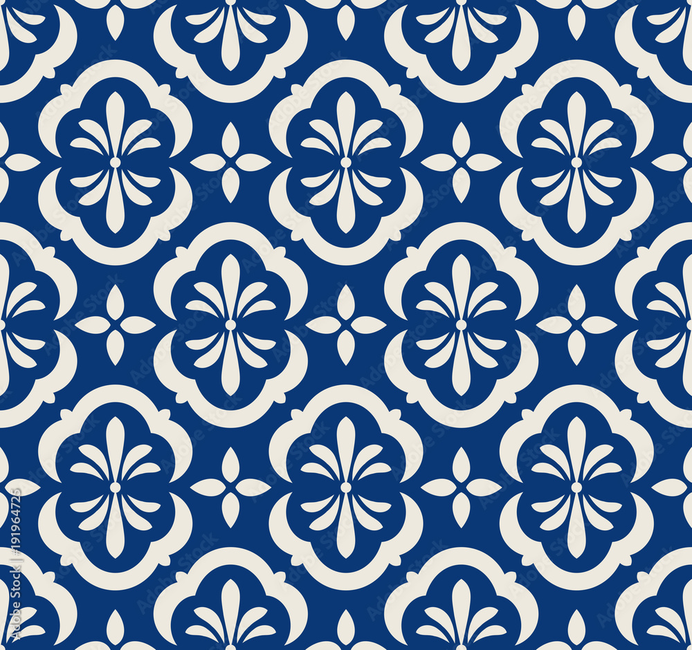 Poster seamless pattern with floral elements