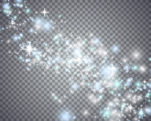 Glowing magical wave of glitter star. Graphic concept for your design