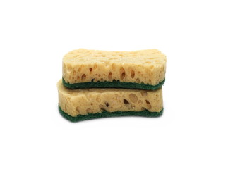 Yellow sponge isolated on white background