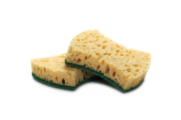 Yellow sponge isolated on white background