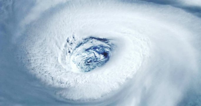 Hurricane Igor Eye Close Up View From Space to Earth Animation, 4K some elements furnished by NASA images
